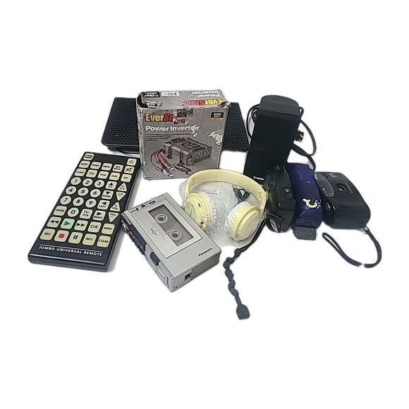 Electronics Bundle Cameras Headphones Tape Recorder - Picture 1 of 5